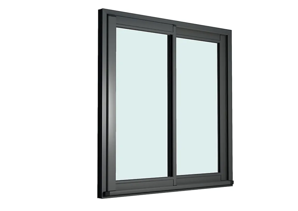 GoodHome Baie Vitrée Coulissante<Baie vitrée coulissante alu gris - l.240 x h.200 cm - Uw 1,7