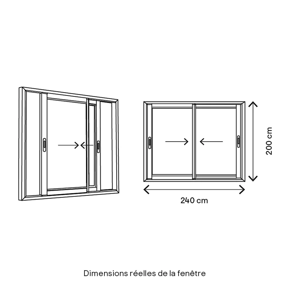 GoodHome Baie Vitrée Coulissante<Baie vitrée coulissante alu gris - l.240 x h.200 cm - Uw 1,7