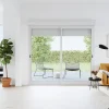 GoodHome Baie vitrée coulissante alu + volet roulant électrique blanc - l.240 x h.200 cm - Uw 1,7- Baie Vitrée Coulissante