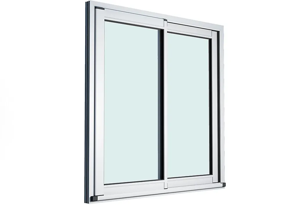 GoodHome Baie Vitrée Coulissante<Baie vitrée coulissante alu blanc - l.240 x h.200 cm - Uw 1,7