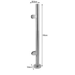 MonsterShop Balustrade en Acier extrémité 90cm de Hauteur- Garde-Corps, Balustrade
