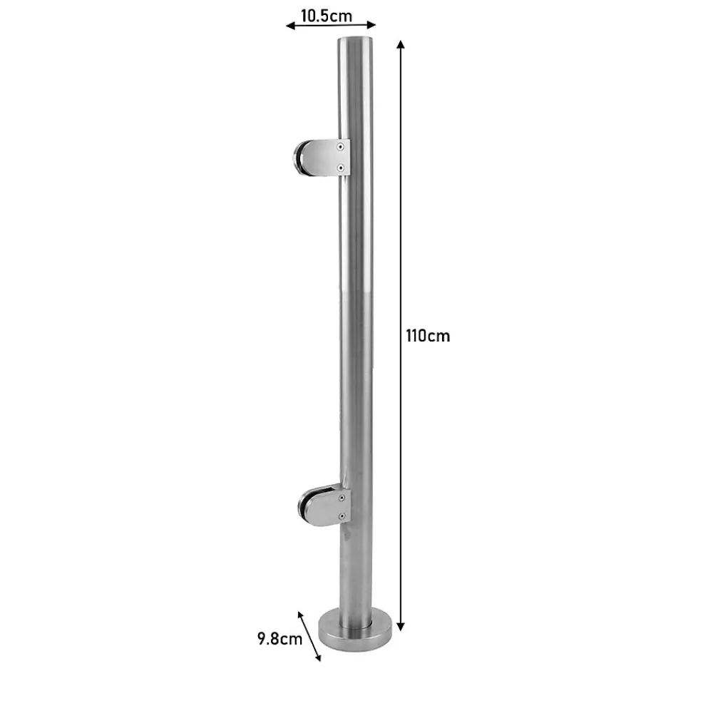MonsterShop Balustrade en Acier extrémité 90cm de Hauteur- Garde-Corps, Balustrade