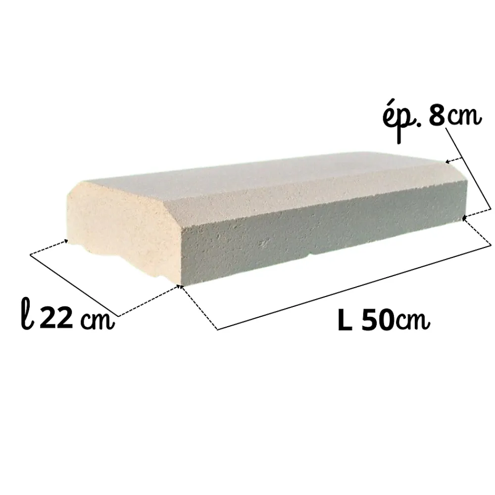 Prensimac Garde-Corps, Balustrade<BALUSTRES BETON B72 - 1 mètre linéaire complet - Dimensions : L 100 x l 22 x Ht. 94cm