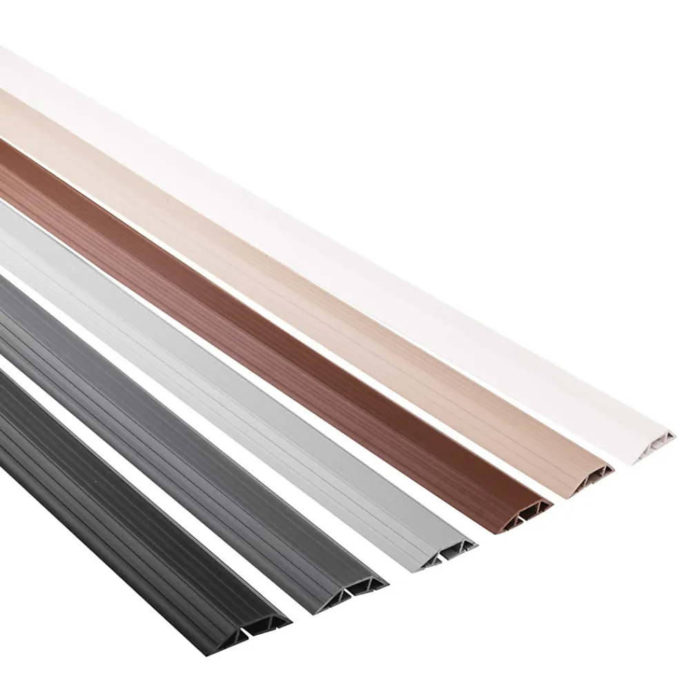 Quest Plinthe Pour Sol En Vinyle Et Pvc<Bande de câble en PVC 10x60mm, 2m, cache-câble, trapézoïdal, gris foncé