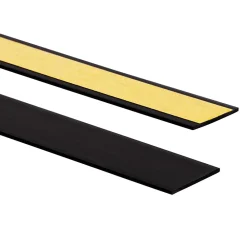 Quest Bande plate en PVC 40 mm, lame décorative, bande de finition en PVC auto,adhésive, noir, 10 m- Plinthe Pour Sol En Vinyle Et Pvc