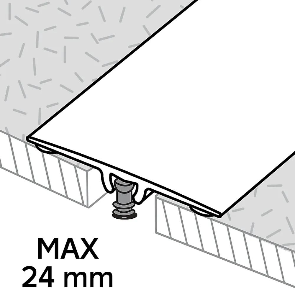 GoodHome Barre de seuil extra-plate en aluminium décor doré mat 37 x 930 mm- Barre De Seuil|Barre De Seuil