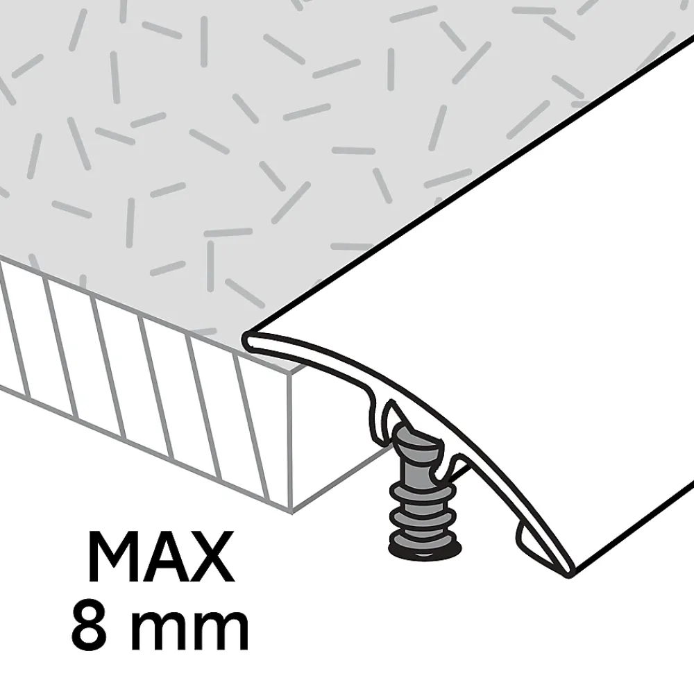 GoodHome Barre De Seuil|Barre De Seuil<Barre de seuil incurvée en aluminium décor doré mat 30 x 930 mm