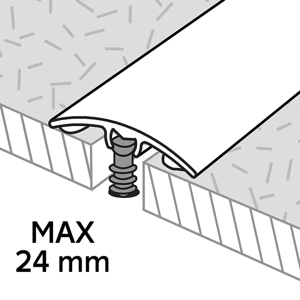 GoodHome Barre De Seuil|Barre De Seuil<Barre de seuil incurvée en aluminium décor doré mat 30 x 1 800 mm