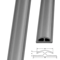Floordirekt Barre De Seuil|Barre De Seuil<Barre de seuil étanche Double bordure PVC 24 x 35 mm Gris Longueur 1 m -