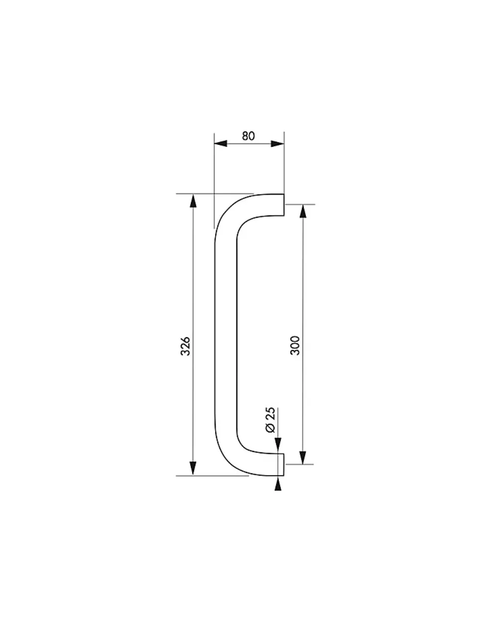 Thirard Poignée De Porte<Barre de tirage entr'axe 300mm, inox -