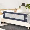 Giantex Barrière De Sécurité<Barriere de Lit Pliable et Portable avec Cadre en Metal,en Forme de T, avec Mecanisme a Double Bouton (Gris, 150 x 40 x 42 CM)