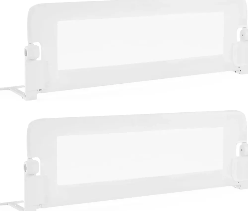 Giantex Barrière De Sécurité<Barriere de Lit Pliable et Portable avec Cadre en Metal , en Forme de T, avec Mecanisme a Double Bouton (Blanc, 120 x 40 x 42 CM)