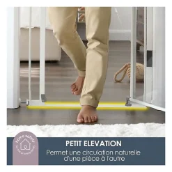 Dreambaby Barriere de sécurité a panneau transparent - - Fonction maintien en position ouverte- Bas anti-chute - Blanc- Barrière De Sécurité