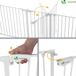 Vounot Barriere de securite cheminee pliable 3.75M 6 panneaux blanc- Barrière De Sécurité