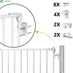 Vounot Barriere de securite cheminee pliable 3.75M 6 panneaux blanc- Barrière De Sécurité