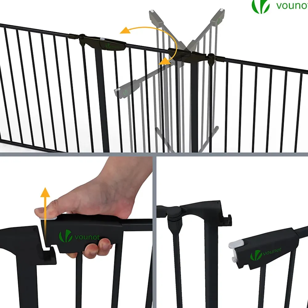 Vounot Barriere de securite cheminee pliable 3.75M 6 panneaux noir- Barrière De Sécurité