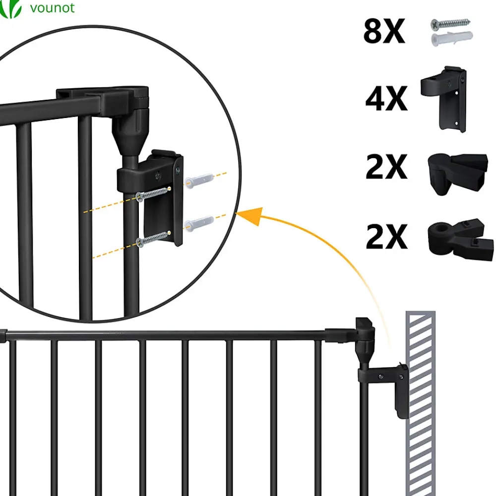 Vounot Barriere de securite cheminee pliable 3.75M 6 panneaux noir- Barrière De Sécurité