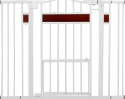 Giantex Barriere de Securite Enfant Extensible pour Animaux , Petite Porte,2 Raccords d'Extension,pour Escalier,Chambre,Couloir (Blanc)- Barrière De Sécurité