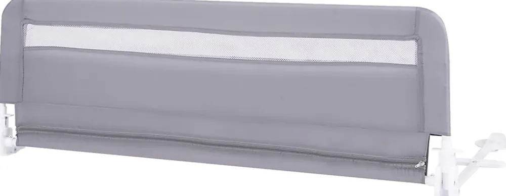 Giantex Barrière De Sécurité<Barriere de Securite Enfant 120 cm, Barrière de Lit Bébé Rabattable avec Cadre en Métal, Housse Amovible, Gris