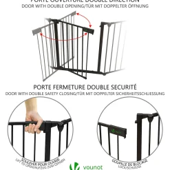 Vounot Barriere de securite Grande Version 3.6M 6 Panneaux noire- Barrière De Sécurité