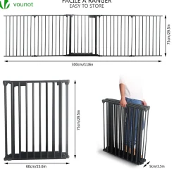 Vounot Barrière De Sécurité<Barriere de securite GRANDE VERSION 3M 5 panneaux Pre assemble