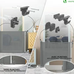 Vounot Barriere de securite retractable 180cm gris- Barrière De Sécurité