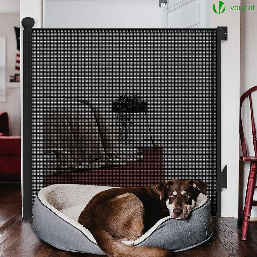Vounot Barriere de securite retractable HAUTE 180x96cm noir- Barrière De Sécurité