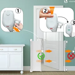 Vounot Barriere de securite retractable 180cm blanc- Barrière De Sécurité