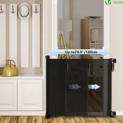 Vounot Barriere de securite retractable 180cm noir- Barrière De Sécurité