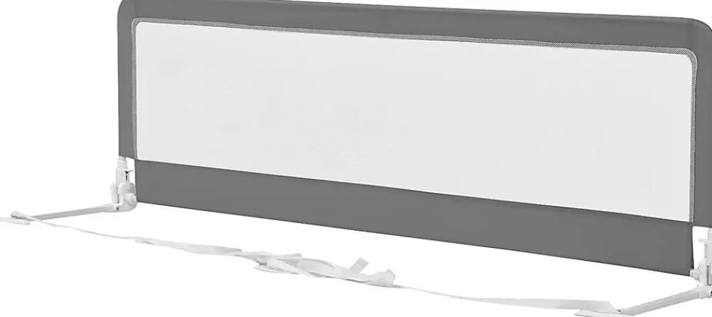 Giantex Barrière De Sécurité<Barrière de Lit pour Bébé Garde Corps de lit Système de Sécurité Ancrage Renforcé Gris
