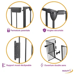 Facility'S Barrière de sécurité enfant, bébé, animaux - 3 mètres, 5 panneaux modulables et pliables- Barrière De Sécurité