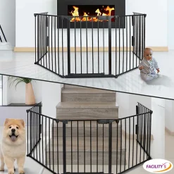Facility'S Barrière de sécurité enfant, bébé, animaux - 3 mètres, 5 panneaux modulables et pliables- Barrière De Sécurité