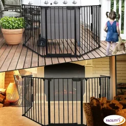 Facility'S Barrière de sécurité enfant, bébé, animaux - 3 mètres, 5 panneaux modulables et pliables- Barrière De Sécurité