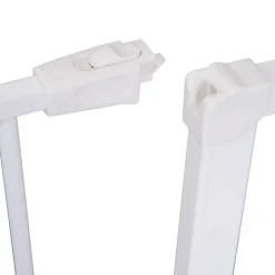 PawHut Barrière De Sécurité<Barrière de sécurité longueur réglable dim. 76-107l x 76H cm sans perçage métal plastique blanc
