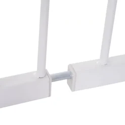 PawHut Barrière De Sécurité<Barrière de sécurité longueur réglable dim. 76-107l x 76H cm sans perçage métal plastique blanc
