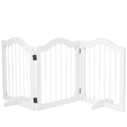 PawHut Barrière modulable pliable barrière de sécurité 154,5L x 61H cm MDF blanc- Barrière De Sécurité