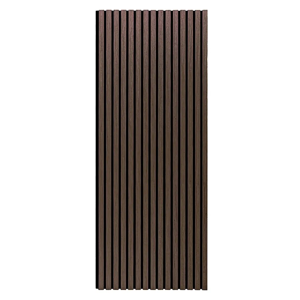 Frankystar Panneau Tasseau Bois<Beethoven - Lot de 4 panneaux acoustiques à lattes en bois 150x60 cm, marron foncé