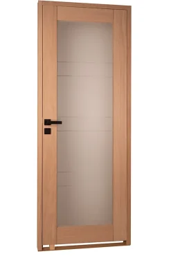 Lynporte Bloc porte 1 Vitrage CASSIOPEIA bois chêne européen 2040 x 830 Gauche- Bloc Porte
