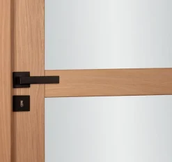 Lynporte Bloc porte 4 Vitrages CETUS bois chêne européen 2040 x 830 Gauche- Bloc Porte