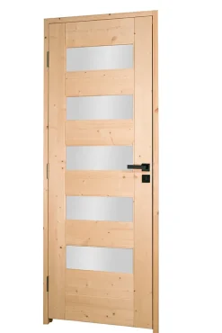 Lynporte Bloc porte 5 Vitrages HORIZON bois épicéa 2040 x 730 Droite- Bloc Porte