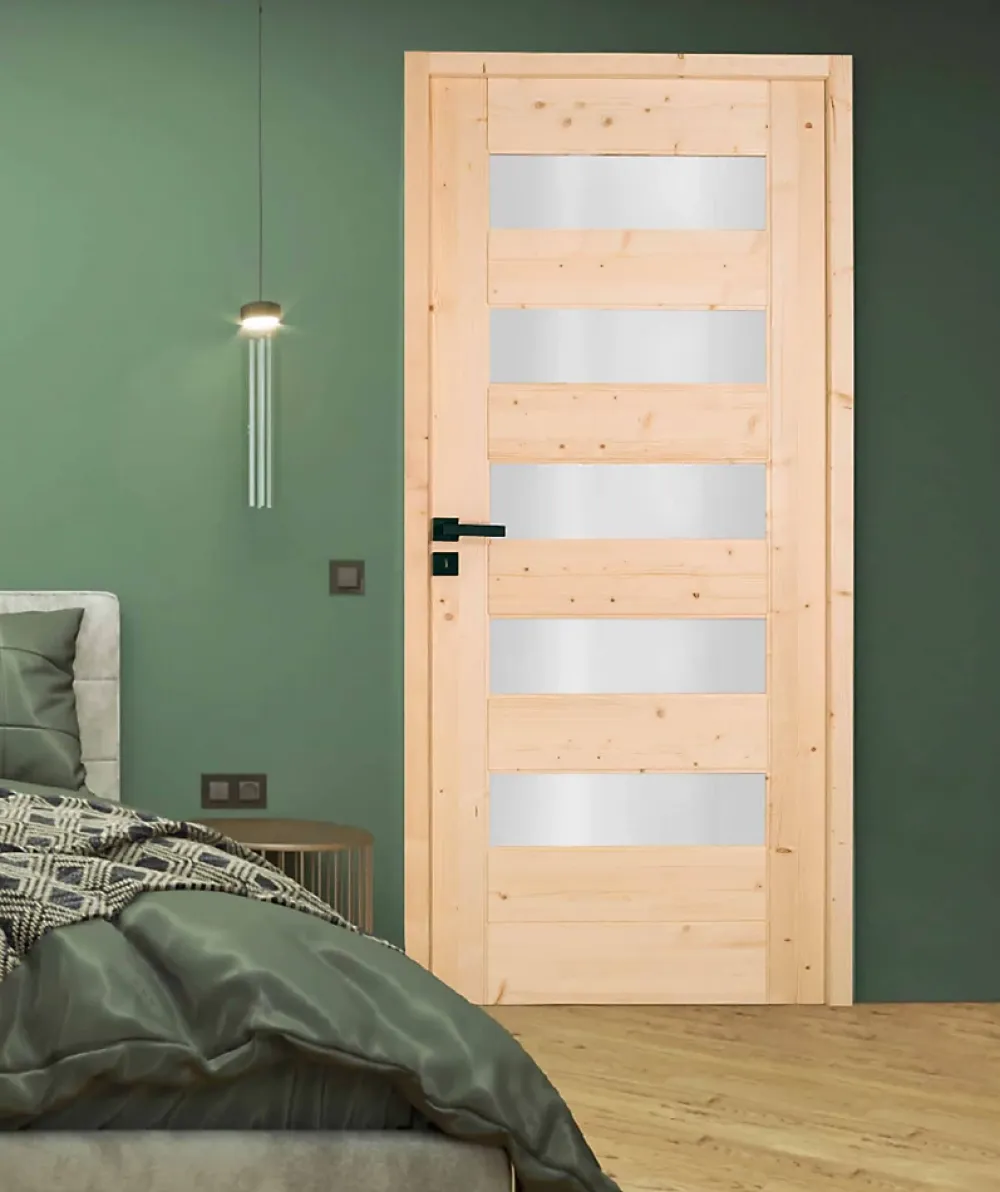 Lynporte Bloc Porte<Bloc porte 5 Vitrages HORIZON bois épicéa 2040 x 730 Gauche