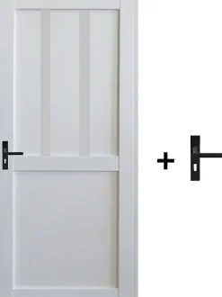 Gd Menuiseries Bloc Porte<Bloc Porte Atelier 2 Panneaux Blanc H204 X L83 Côte Tableau P.droite, Poignee