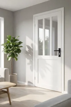 Gd Menuiseries Bloc Porte Atelier Blanc H204 X L83 Côte Tableau P.droite,poignee- Bloc Porte