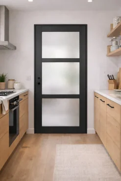 Gd Menuiseries Bloc Porte Blakeria Ral7016 Vitrée H204 X L73 Côte Tableau P.droite- Bloc Porte