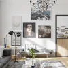 Optimum Bloc Porte<Bloc Porte Contemporain H. 204 X 83 X 3 cm cadre en aluminium noir et verre transparent chêne terra Droit