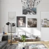 Optimum Bloc Porte Contemporain H. 204 X 93 X 3 cm cadre en aluminium blanc et verre transparent Poussant Gauche- Bloc Porte