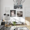Optimum Bloc Porte Contemporain H. 204 X 93 X 3 cm cadre en aluminium blanc et verre Depoli blanc chêne terra Droit- Bloc Porte