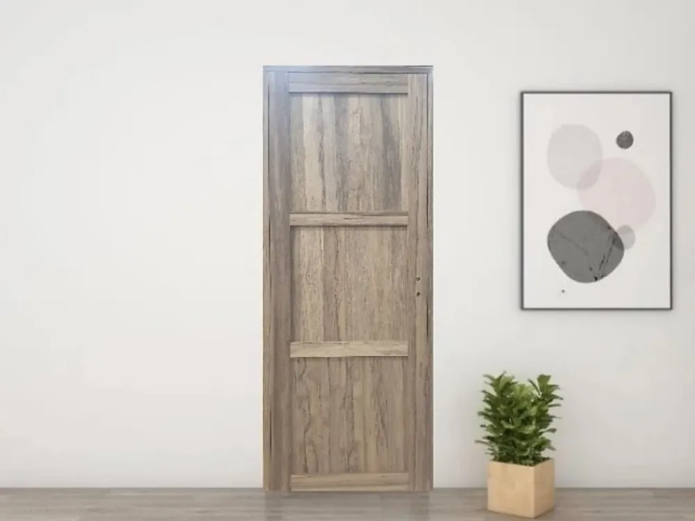 Gd Menuiseries Bloc Porte Frake 3 Panneaux H204 X L73 Côte Tableau P.gauche- Bloc Porte