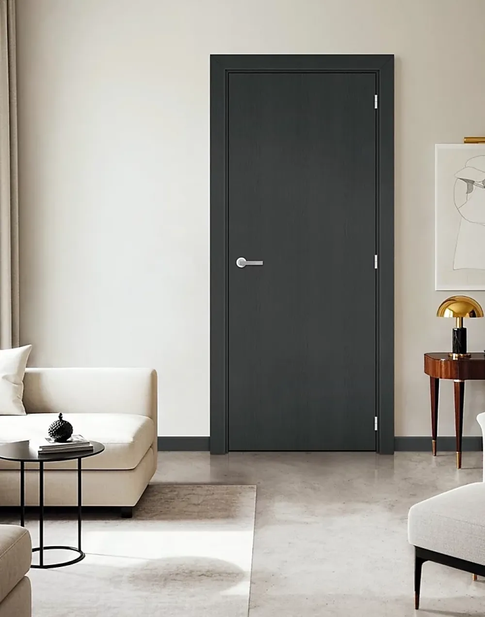 Gd Menuiseries Bloc Porte Grey Oak H204 X L83 Côte Tableau P.gauche- Bloc Porte