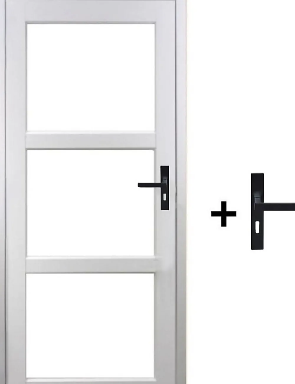 Gd Menuiseries Bloc Porte Kenya Blanc Vitrage Transparent H204 X L83 Côte Tableau P.gauche,poignee- Bloc Porte